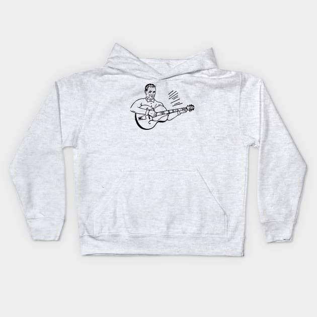 parlor guitar man Kids Hoodie by matthewmazurkiewicz